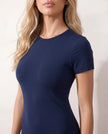 Fitted Maxi Dress Women Crew Neck Short Sleeve