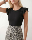 Animal Print Maxi Dress Women A-Line Cap Sleeve Round Neck