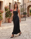 Halter Maxi Dress Women, Basque Waist Open Back A-Line Formal Occasion