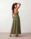 Halter Maxi Dress Women, Basque Waist Open Back A-Line Formal Occasion