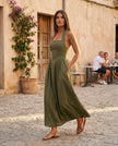Halter Maxi Dress Women, Basque Waist Open Back A-Line Formal Occasion
