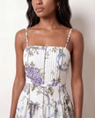 Floral Maxi Dress Women Wedding Guest Pleated Corset Square Neck