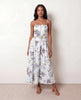 Floral Maxi Dress Women Wedding Guest Pleated Corset Square Neck
