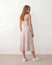 Floral Midi Dress Women Wedding Guest V-Neck Button Front