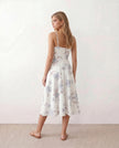 Floral Midi Dress Women Wedding Guest V-Neck Button Front