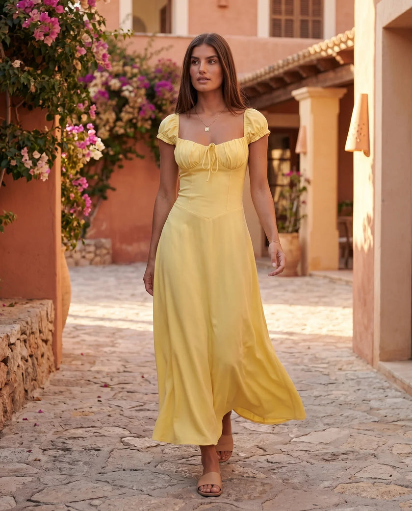 Maxi Dress Women Sweetheart Corset A-Line Wedding Guest