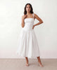 Midi Dress Women Square Neck Spaghetti Strap Low Back A-Line