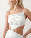 Midi Dress Women Party Spaghetti Strap Backless High-Low