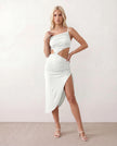 Midi Dress Women Party Spaghetti Strap Backless High-Low