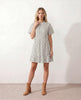 Polka Dot Mini Dress Women Mock Neck Ruffle Chiffon
