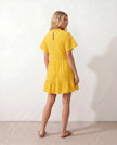 Polka Dot Mini Dress Women Mock Neck Ruffle Chiffon