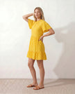Polka Dot Mini Dress Women Mock Neck Ruffle Chiffon