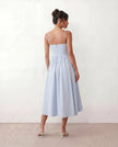 Wedding Guest Midi Dress Women Square Neck Corset Low Back