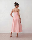 Wedding Guest Midi Dress Women Square Neck Corset Low Back