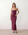 Sequined Satin Maxi Dress Women Party Halter Lace-Up Back Slit
