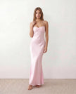 Sequined Satin Maxi Dress Women Party Halter Lace-Up Back Slit