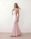 Sequined Satin Maxi Dress Women Party Halter Lace-Up Back Slit