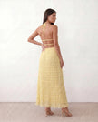 Maxi Dress Women Pleated Halter Tiered Ruffle Open Back Cocktail