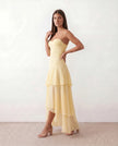 Maxi Dress Women, Wedding Guest Sweetheart Corset Chiffon Spaghetti Strap