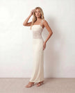 Lace Maxi Dress Women Square Neck Open Back Cocktail