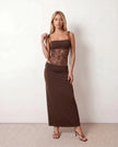 Lace Maxi Dress Women Square Neck Open Back Cocktail