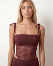 Lace Maxi Dress Women Square Neck Open Back Cocktail