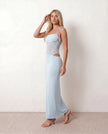 Lace Maxi Dress Women Square Neck Open Back Cocktail