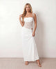Lace Maxi Dress Women Square Neck Open Back Cocktail