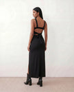 Maxi Dress Women Square Neck Open Back Bodycon Cocktail