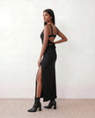 Maxi Dress Women Square Neck Open Back Bodycon Cocktail