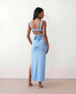 Maxi Dress Women Square Neck Open Back Bodycon Cocktail