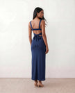 Maxi Dress Women Square Neck Open Back Bodycon Cocktail