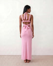 Maxi Dress Women Square Neck Open Back Bodycon Cocktail
