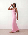 Maxi Dress Women Square Neck Open Back Bodycon Cocktail