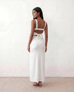 Maxi Dress Women Square Neck Open Back Bodycon Cocktail