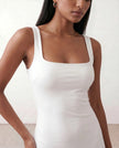 Maxi Dress Women Square Neck Open Back Bodycon Cocktail