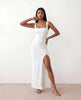 Maxi Dress Women Square Neck Open Back Bodycon Cocktail