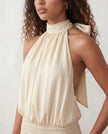 Mini Dress Women Cocktail Halter Neck Tiered Ruffle