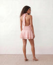 Mini Dress Women Cocktail Halter Neck Tiered Ruffle
