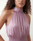Mini Dress Women Cocktail Halter Neck Tiered Ruffle