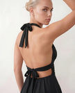 Mini Dress Women Party Halter Plunge Neck Backless