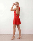 Mini Dress Women Party Halter Plunge Neck Backless