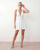 Mini Dress Women Party Halter Plunge Neck Backless