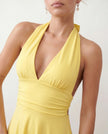 Mini Dress Women Party Halter Plunge Neck Backless
