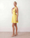 Mini Dress Women Party Halter Plunge Neck Backless