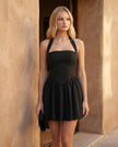 Mini Dress Women Cocktail Halter Backless Corset