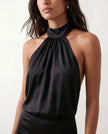 Silk Mini Dress Women Party Halter Backless Bodycon