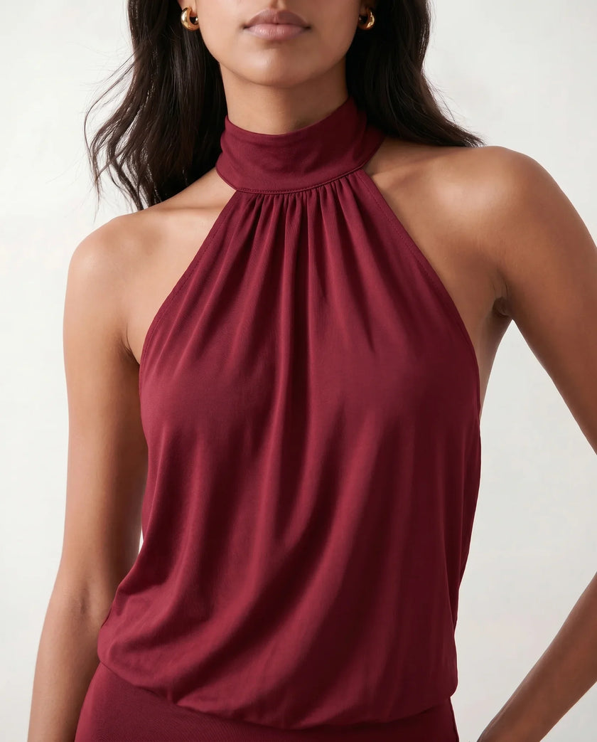 Silk Mini Dress Women Party Halter Backless Bodycon
