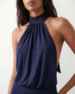 Silk Mini Dress Women Party Halter Backless Bodycon