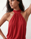 Silk Mini Dress Women Party Halter Backless Bodycon